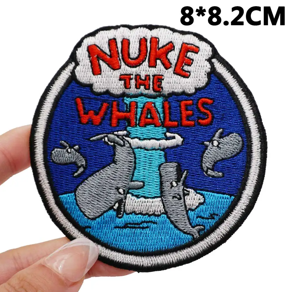 nuke the wales Tactical Embroidery Patches with hook Backing for Backpacks Clothing military Accessories