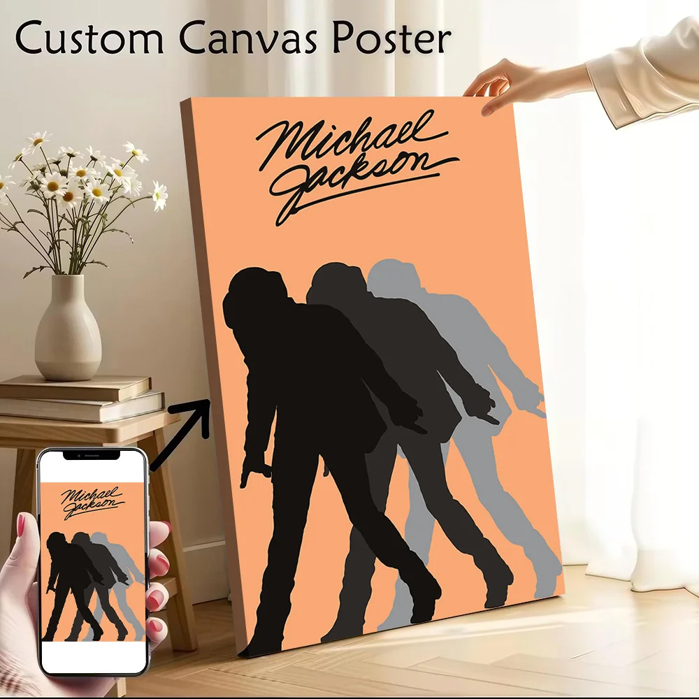 Michael Jackson Silhouette Printed Canvas Poster Personalized High Quality Wall Art Paintings for Bedroom Gamer Decoration Room
