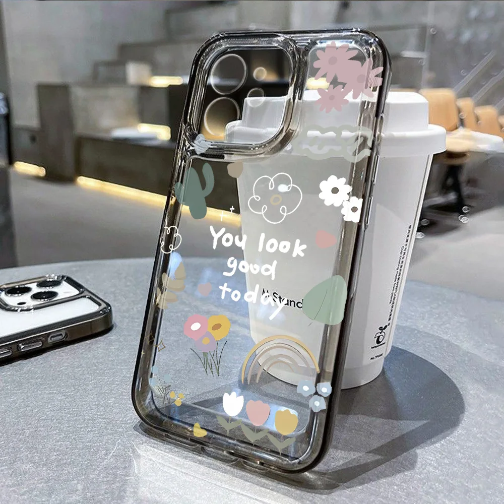 

Cute Flower Silicone Phone Case For iPhone 11 16e 13 14 12 15 16 Pro Max 7 8 Plus XR XS X SE Shockproof Bumper Soft Back Cover