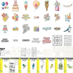 Brilliant Birthday Balloons Dies Scrapbook Diary Decoration Stencil Embossing Template DIY Greeting Card Handmade