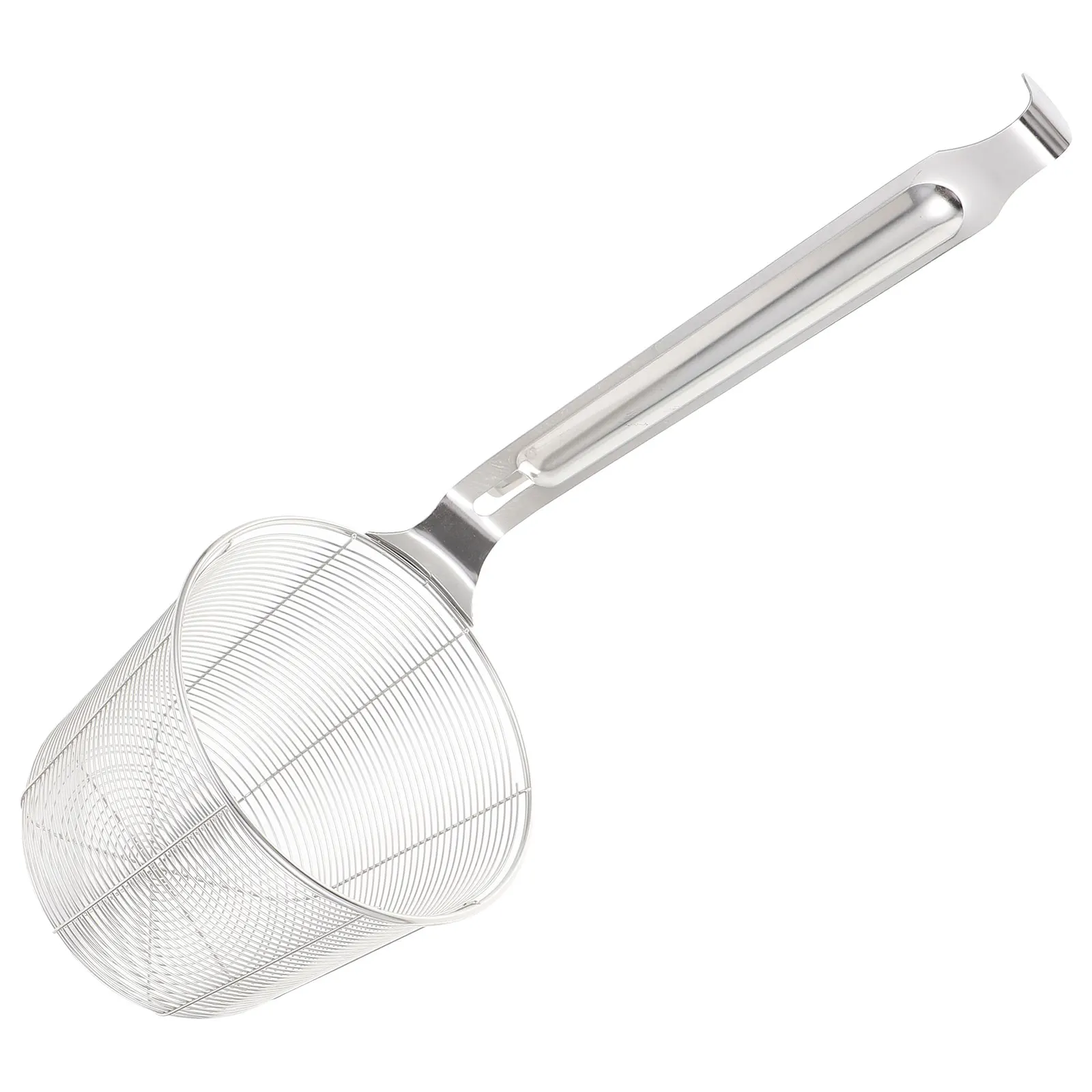 

1pc Stainless Steel Colander Long Handle Ergonomic Heat Resistant Large Capacity Kitchen Cookware Powder Skimmer Hot Pot Noodle