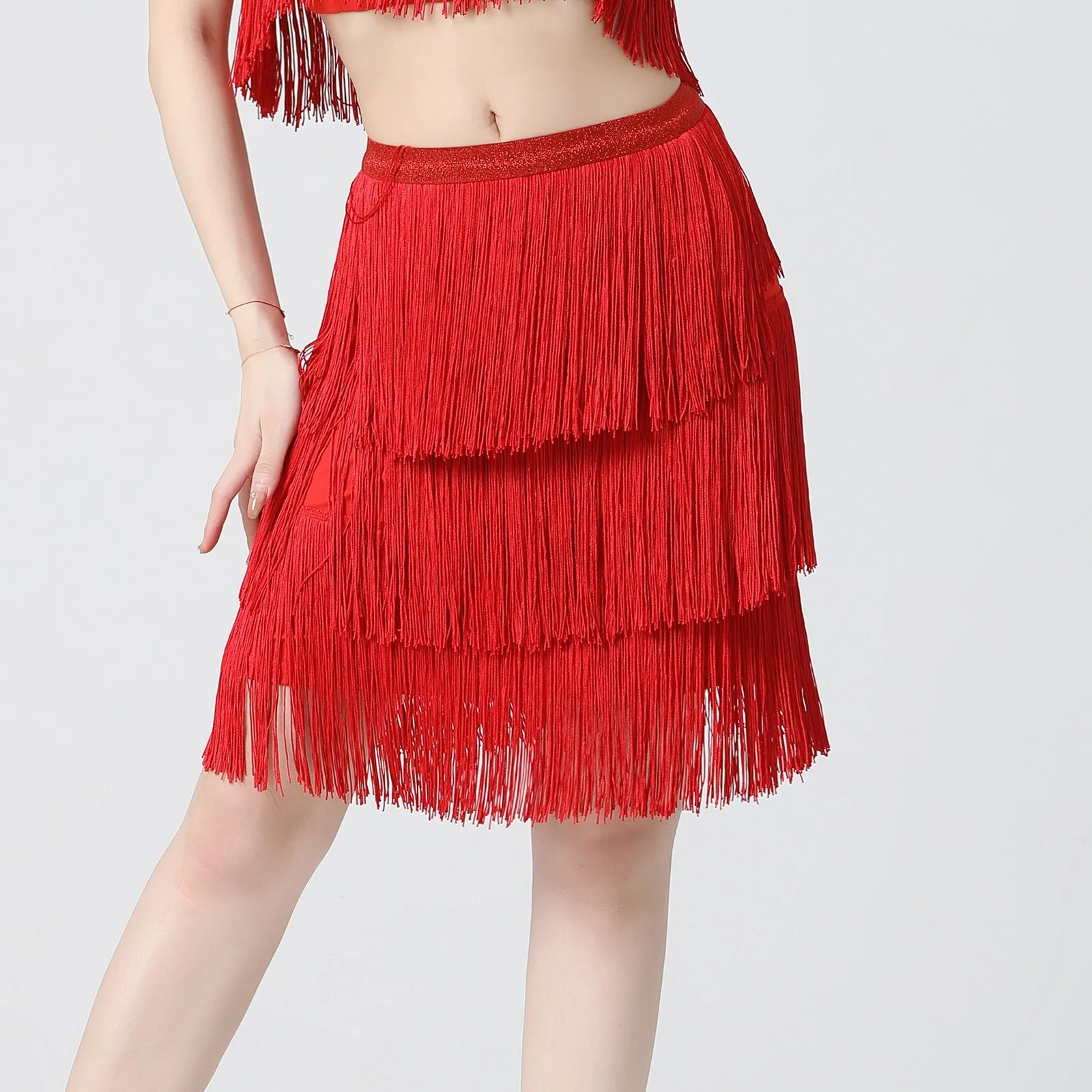 Vestido de baile latino para mujer y adulto, falda de salón de Tango Cha, espectáculo latino, Ropa de baile moderna para entrenamiento de rendimiento de Rumba