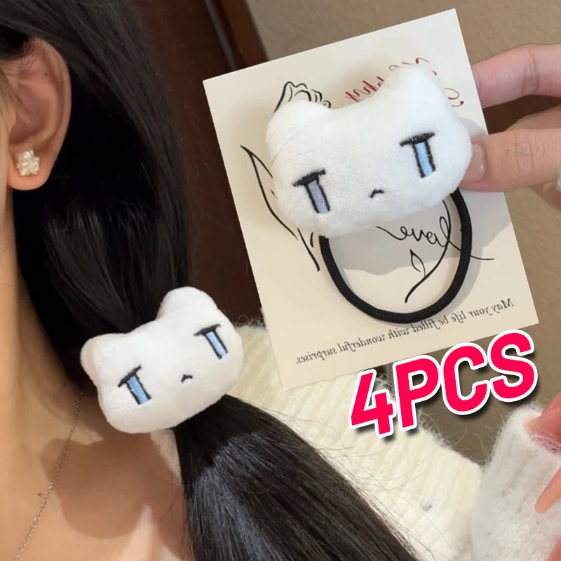 

Cute Cartoon Cat Crying Doll Hair Ties Sweet Girl Elastic Hair Band Hairs Accessories for Lolita Girls Y2K Hair Bands Headbands