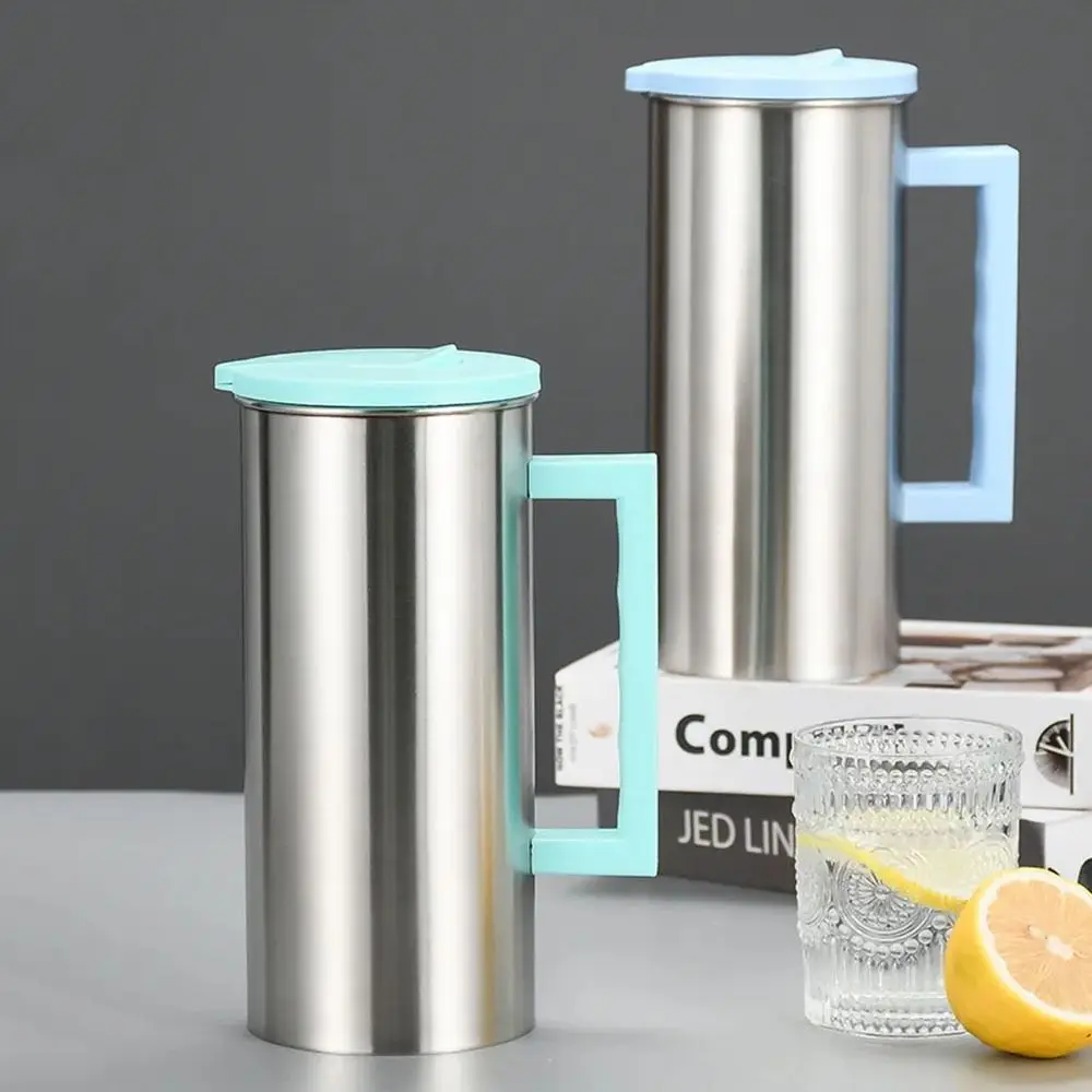 

Stainless Steel Large Water Jug Anti-scalding Handle Thickened Metal Water Bottle Leakproof Reusable Cold Brew Coffee Maker