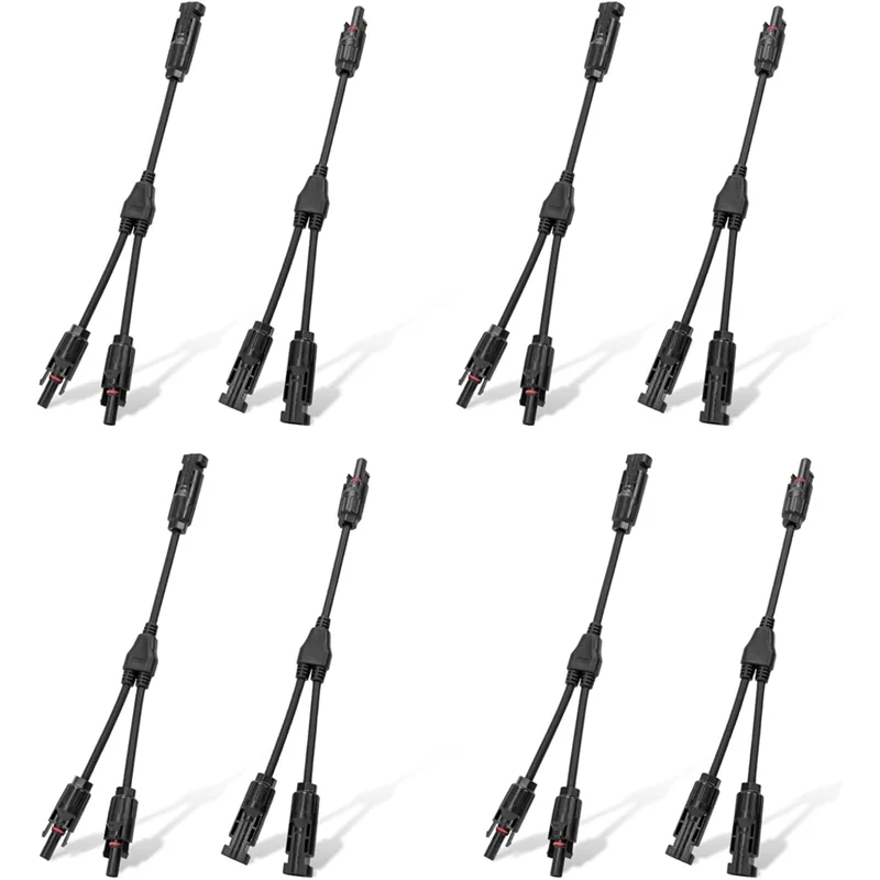 

A84E-вилка для солнечных разъемов 30A Y-образный параллельный фотоэлектрический адаптерный кабель, набор инструментов для солнечных панелей (4 пары M/FF + F/Mm)