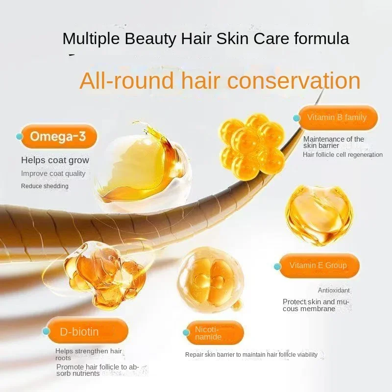 Emulsified fish oil for cat grooming and hair care, high concentration lecithin oil specifically designed for cats and dogs to p
