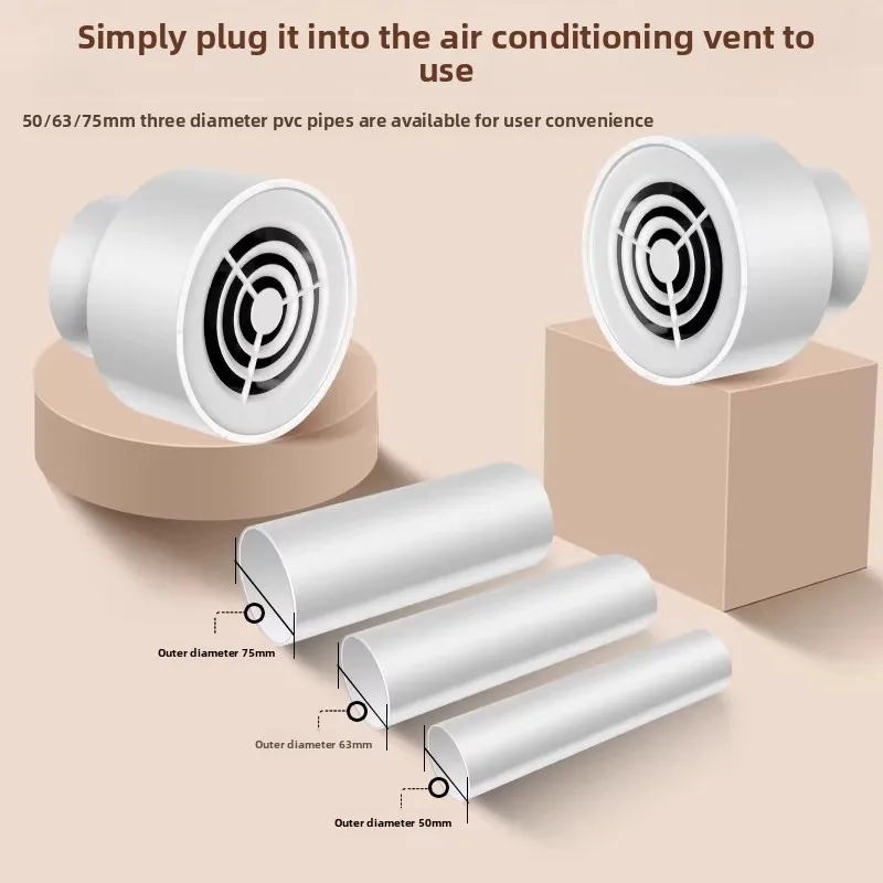 75mm Air Vent Exhaust Fan for AC Hole Small Duct Fan Silent Extractor for Kitchen Bathroom Wall Mount HVAC Replacement