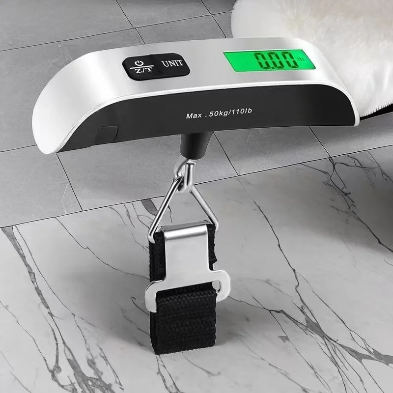 1pcs Portable Scale Digital LCD Display 110lb/50kg Electronic Luggage Hanging Suitcase Travel Weighs Baggage Bag Weight Balance image 2