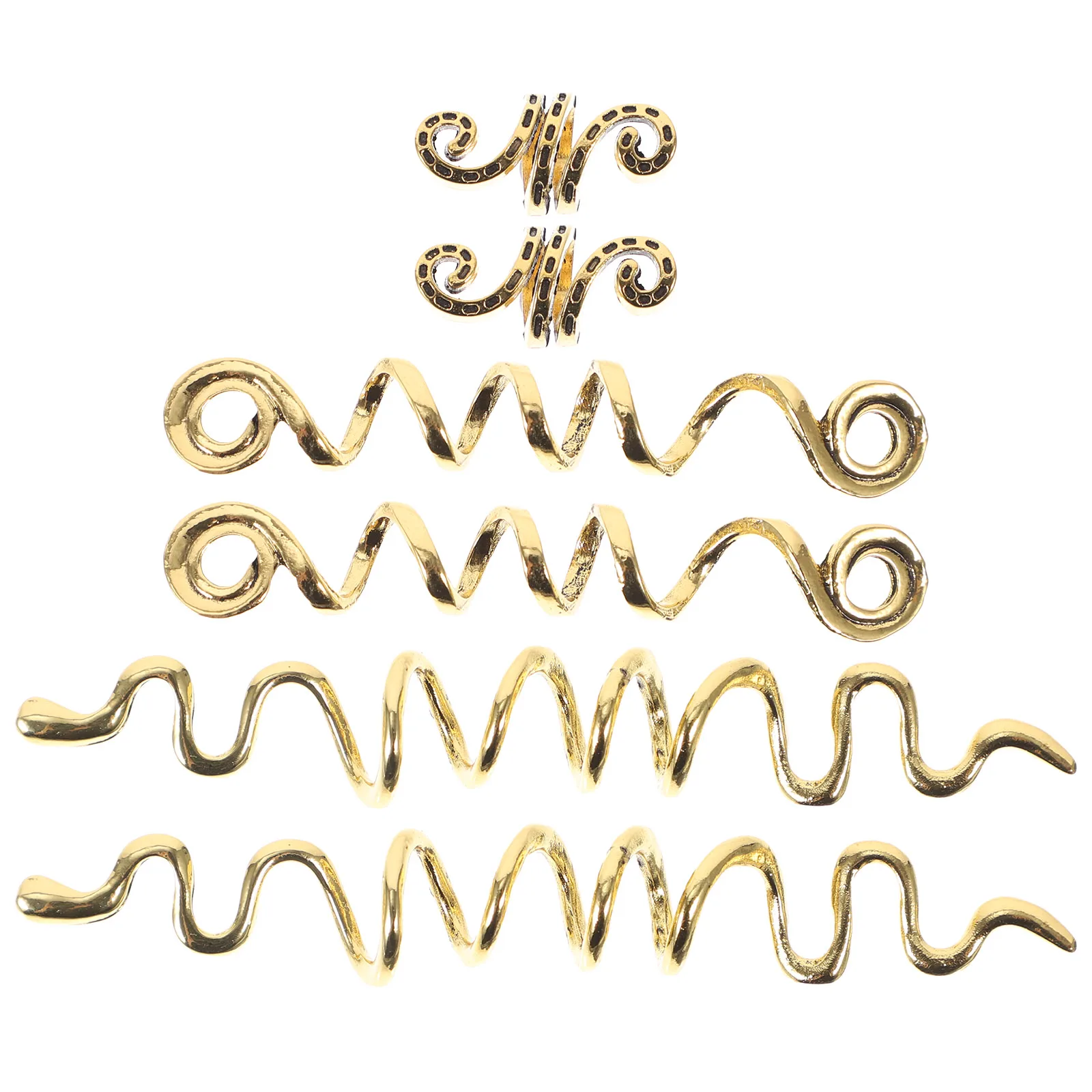 

6pcs Braiding Jewelry Set Golden Hair Charms Accessories Women Dreadlocks Braid Spiral Coils Non Fading Long Use