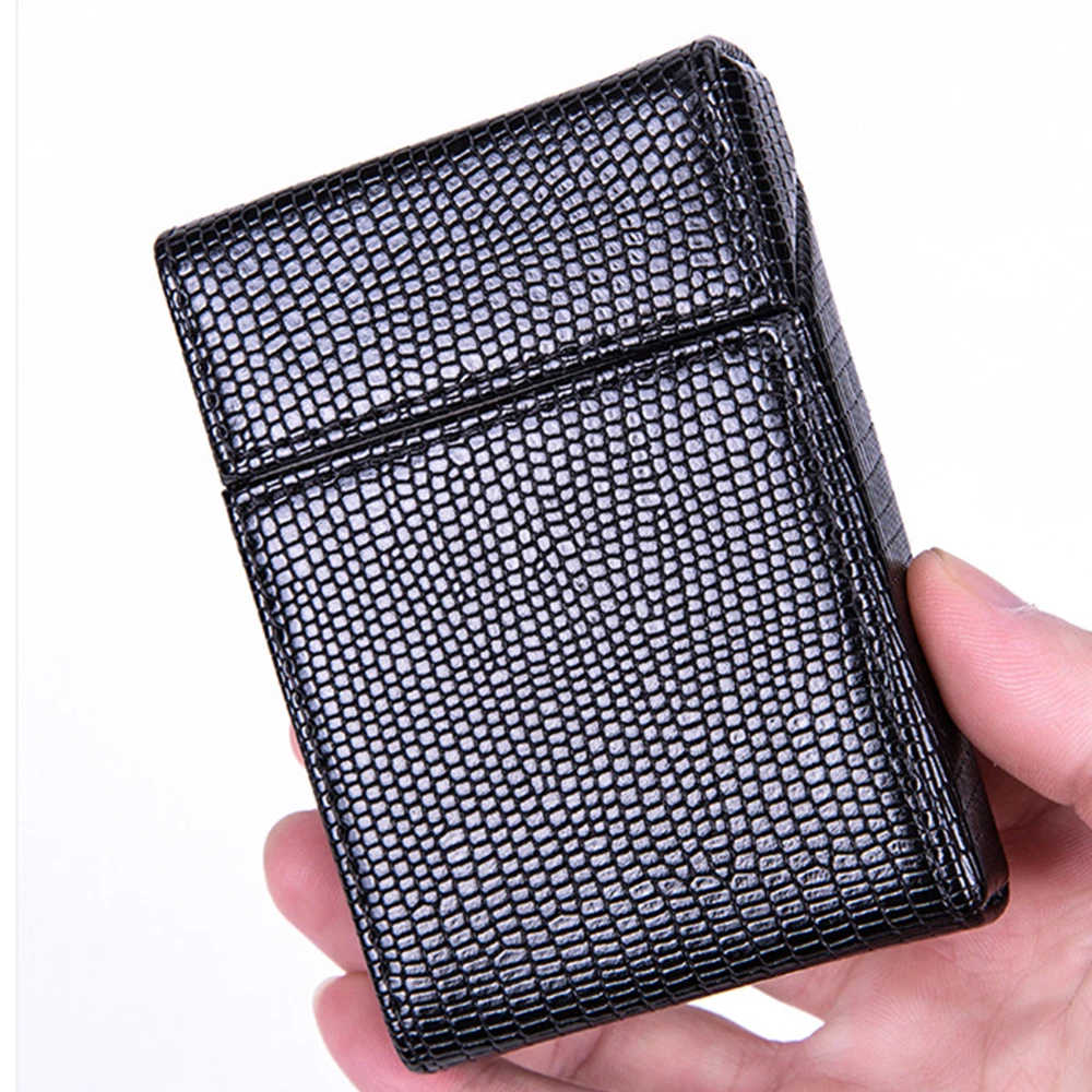 JINXINGCHENG 20 Holes Anti-break Holder Magnet Flip-top Case Leather Cigarette Box Business Pouch Smoking Accessories