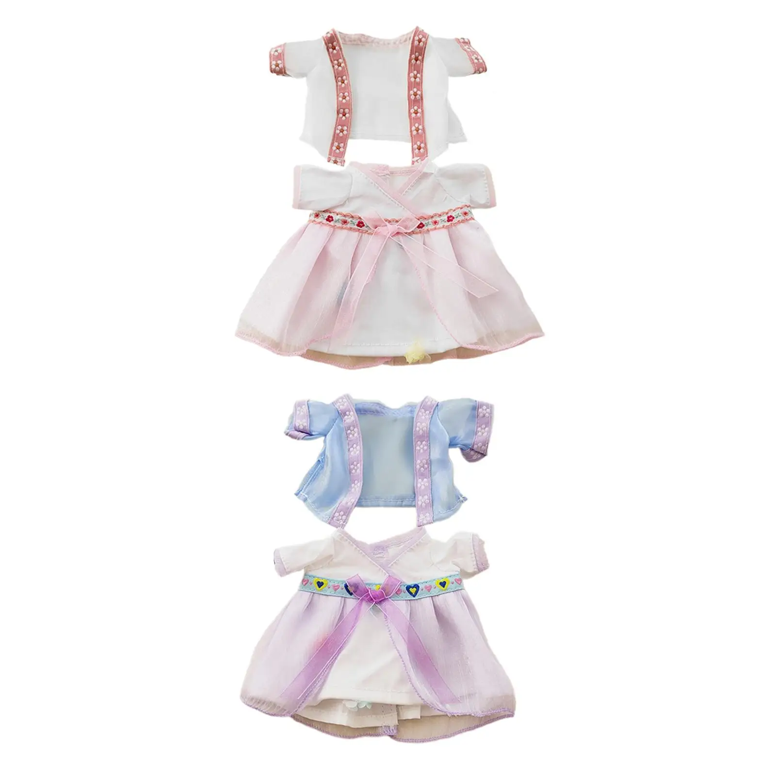 

2x Dolls Chinese Ancient Skirt, Handmade Doll Clothes for 20cm Girls Dolls Dress up Children's Gifts