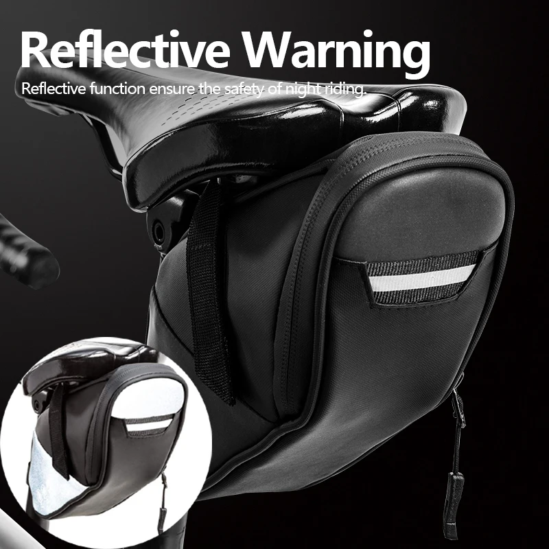 Bike Saddle Bag Waterproof Cycling Saddle Bag Bicycle Bag 1,5L Bike Saddle Bag Under Seat, Black