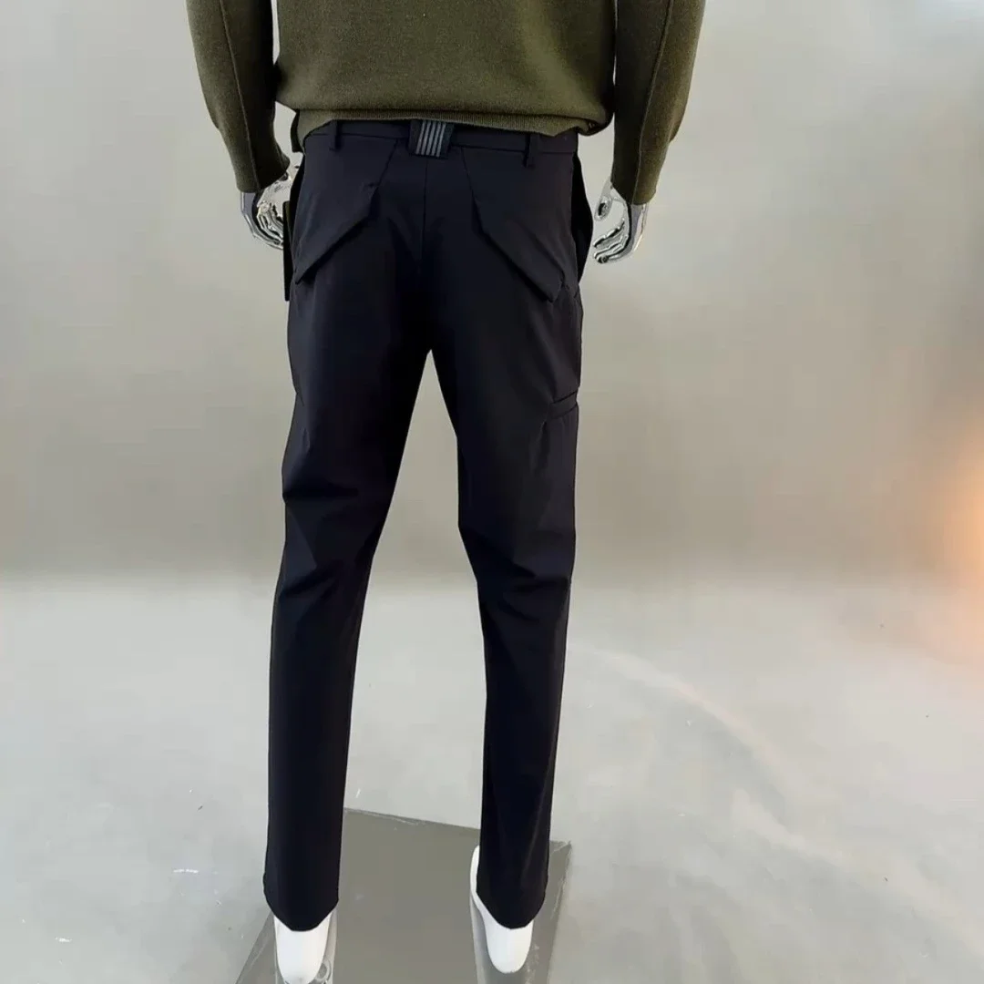 Men's Golf Pants 2026 Fall New Korean Style Slimming Letter Print Outdoor Sporty Breathable Polyester Stretch QuickDry Light UV