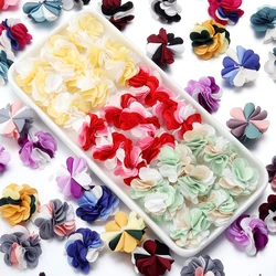 10pcs Cloth Fabric Flower 2.5cm 3 Colors Handmade Boutique Flowers for DIY Headwear Scrapbook Wedding Decoration Accessories
