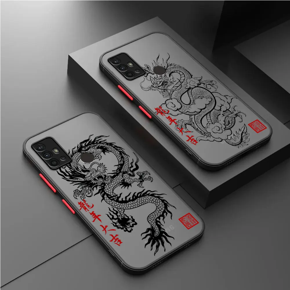 Case for Samsung Galaxy A21s A31 A53 A33 A73 A14 A51 A71 A24 A52 A32 A72 A23 A13 A12 A22 5G Chinese Dragon Hard PC Back Cover