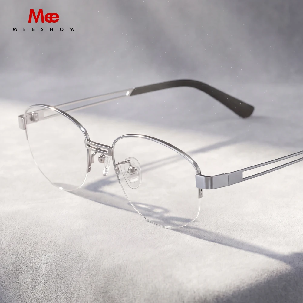 Meeshow New Vintage Oval Half Rim Glasses Women Old Money Style Metal Optical Frames Myopia Prescription Lens Optical Eyeglasses