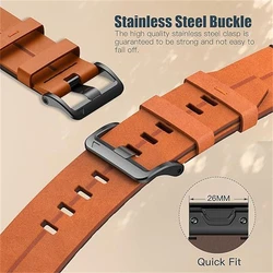 For Garmin Forerunner 935 945 955 965 Smart Watch Band Needle patterned quick release Leather Strap For Enduro 3 2 / instinct 2