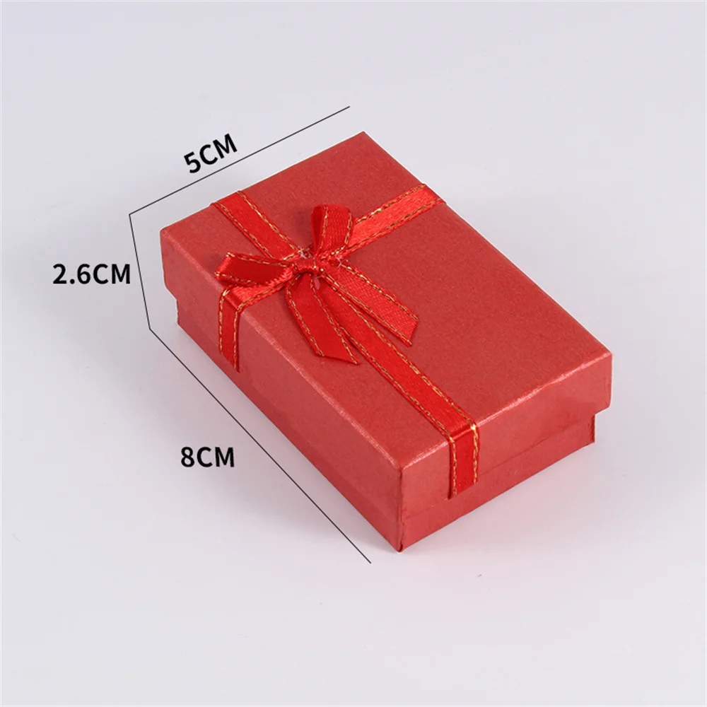 Jewelry Box Bow Ribbon Simple Exquisite Gifts Packaging Earrings Ring Necklace Bracelet Storage Jewelry Organization Display Box