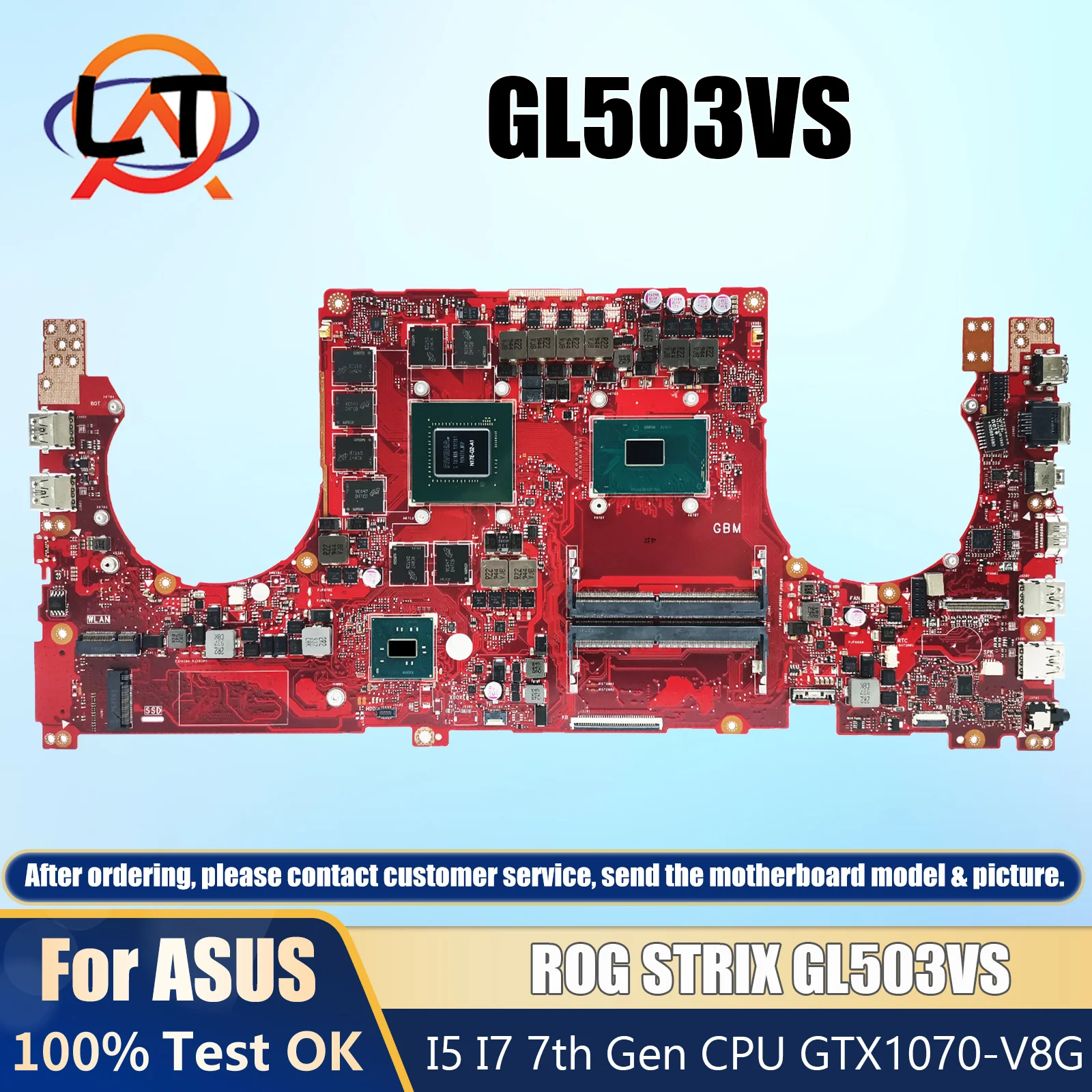 GL503VS S5AS Mainboard For ASUS ROG STRIX Laptop Motherboard I5-7300HQ I7-7700HQ CPU i5-7300HQ I7-7700HQ GTX1070-V8G DDR4