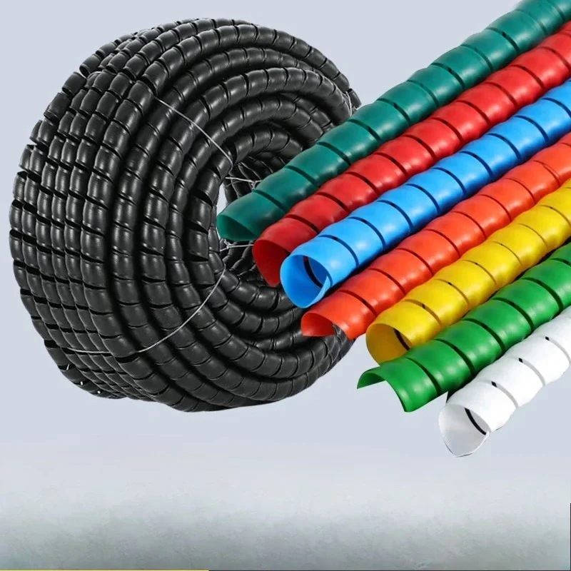 2M 8-20mm Wire Protector Cable Sleeve Cover Tube Line Organizer Pipe Protection Flexible Spiral Wrap Winding Cable