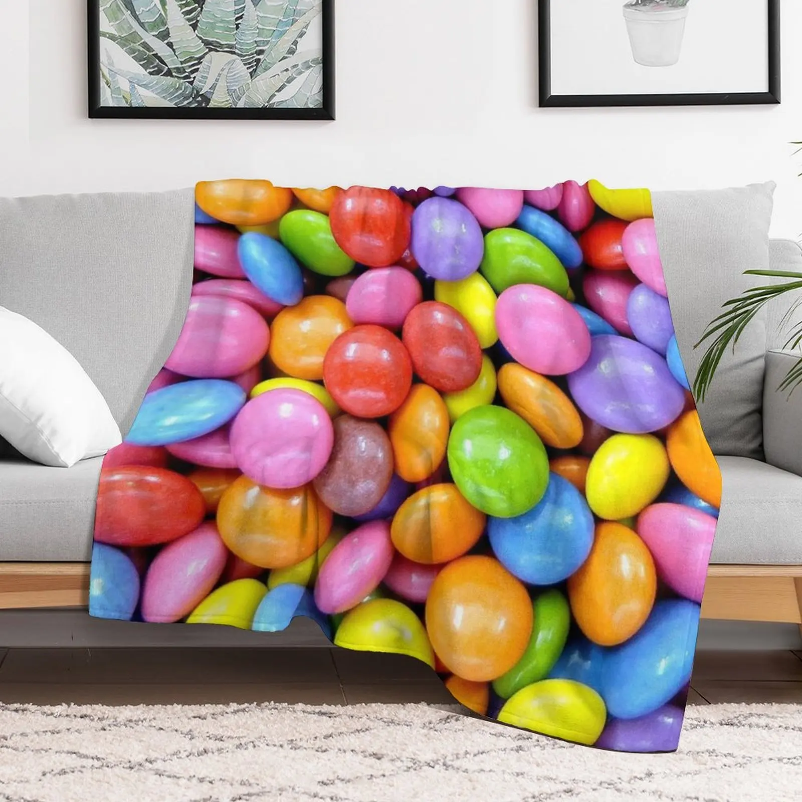 

Smarties Throw Blanket Furry Thermals For Travel Decorative Sofa Blankets