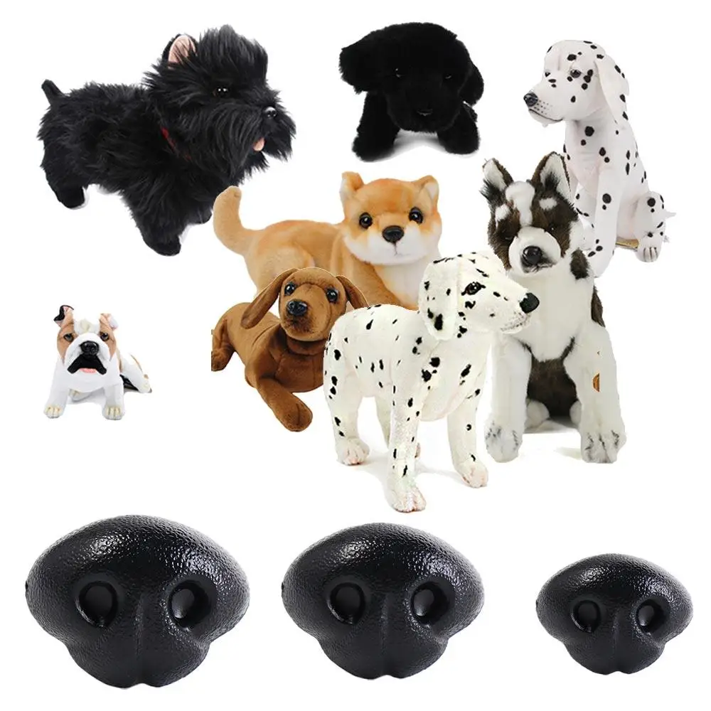 Plastic Dog Noses Dog Noses for Crafts Plug-in DIY Accessories Noses DIY Accessories 15mm/18mm/21mm Black Animal Nose Amigurumi