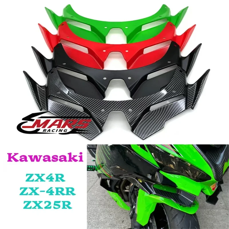 For KAWASAKI ZX4R ZX-4RR 2022-2024 ZX25R 2022-2024 MotorcycleAccessories Frontal Spoilers Winglet Aerodynamic Wing Front Spoiler