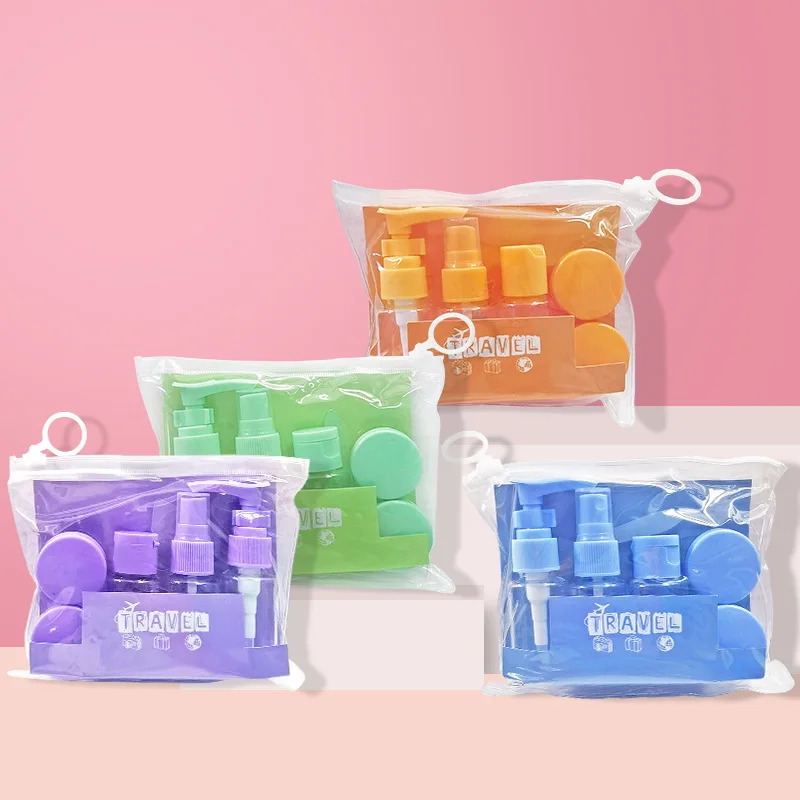 Travel sub-bottling six-in-one set of cosmetics lotion bottle, spray bottle, press sample bottle