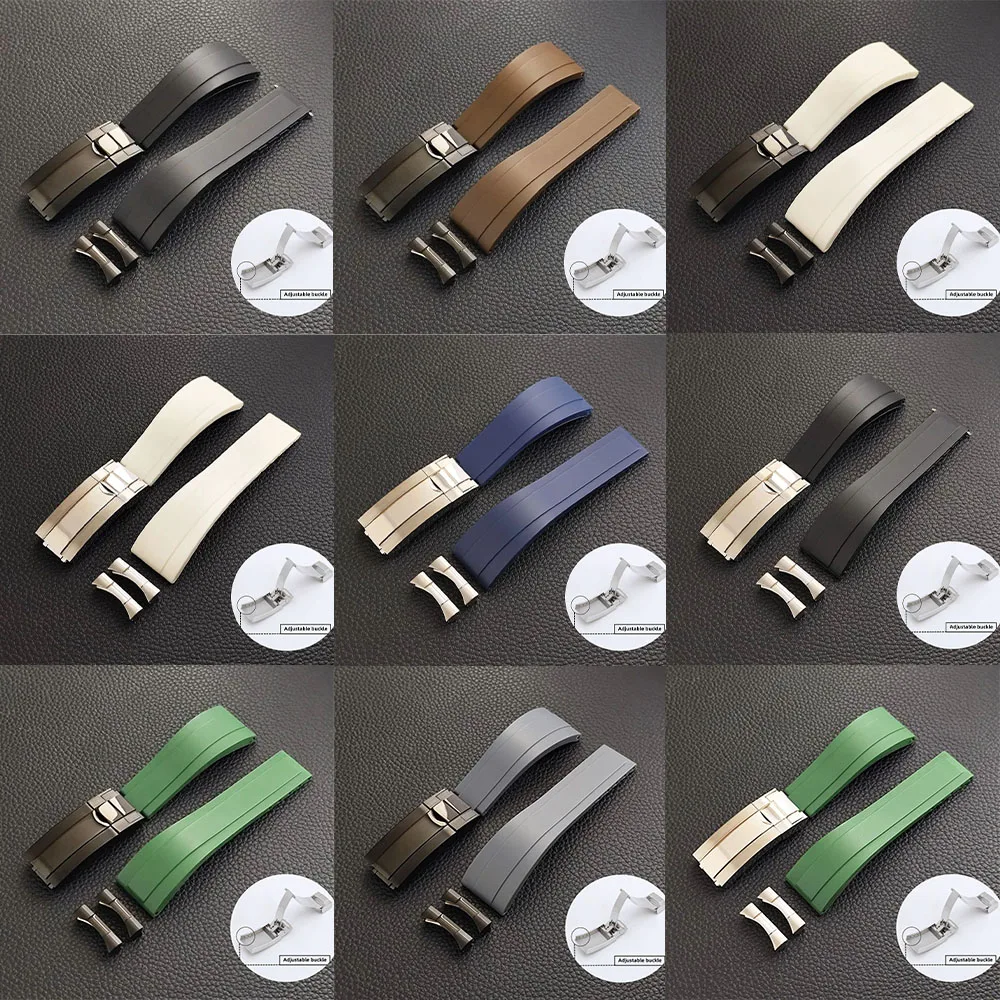 20mm Rubber Silicone Watch Bands for Role Submariner Yacht Master R OYSTERFLEX Daytona Omega Seamaster Watchband Strap