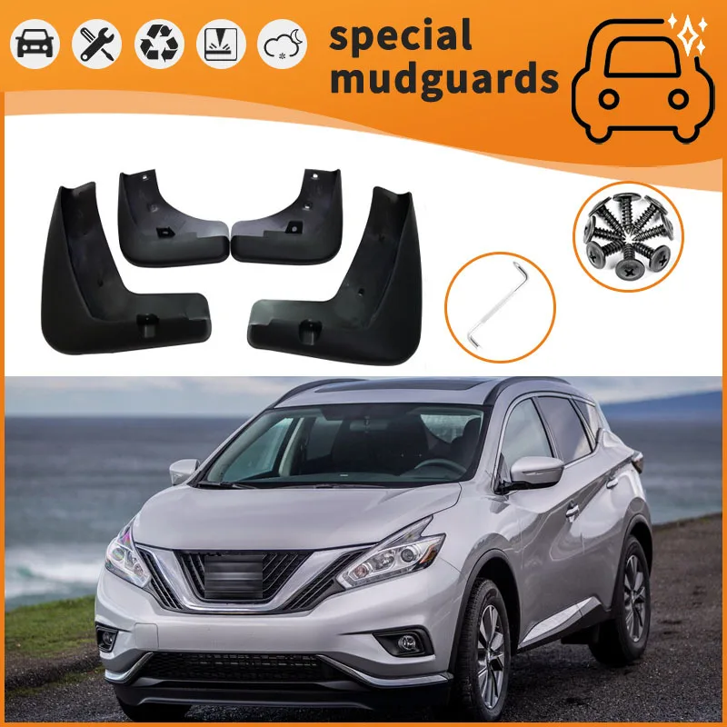 

For 15-19 Nissan Murano models Mudguards Fender Mudflaps Front Rear Flares Splash Guards Cover Car Accessorie