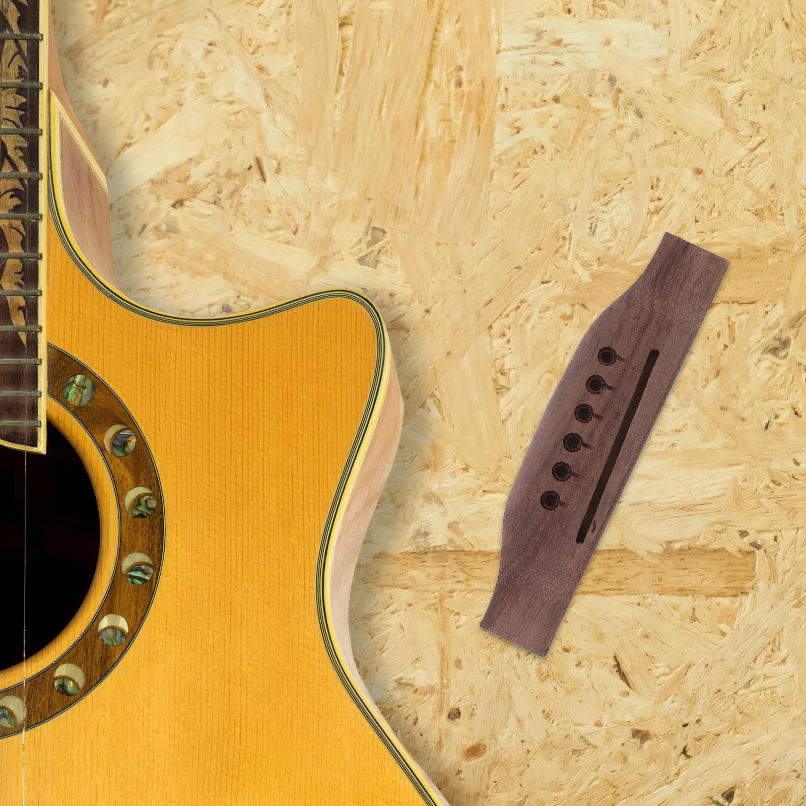 

Wood Acoustic Guitar Bridge Replacement For Folk Classical Instrument Repair Parts High Stability Rich Sound Performance
