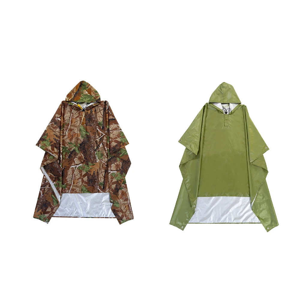 Rain Coats Backpack Cover Rainwear Elaborate Poncho Jacket Mat Army Green