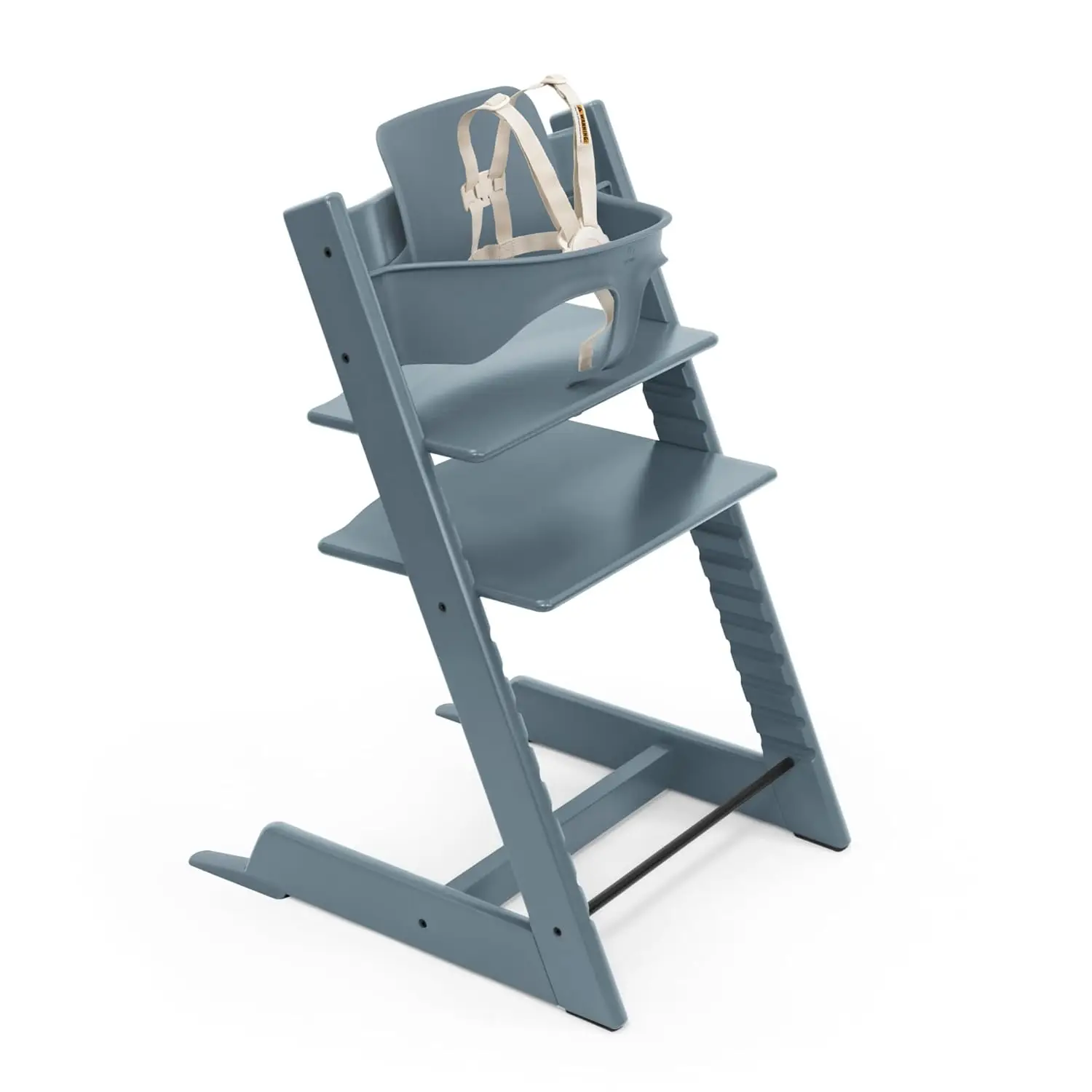 Tripp Trapp High Chair 2, Fjord Blue - Incluye silla + juego para bebé con arnés extraíble para niños de 6 a 36 meses - Ajustable