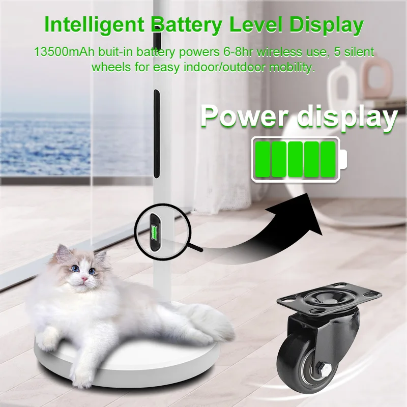 Draagbare HD Smart TV met ingebouwde batterij en camera in wit