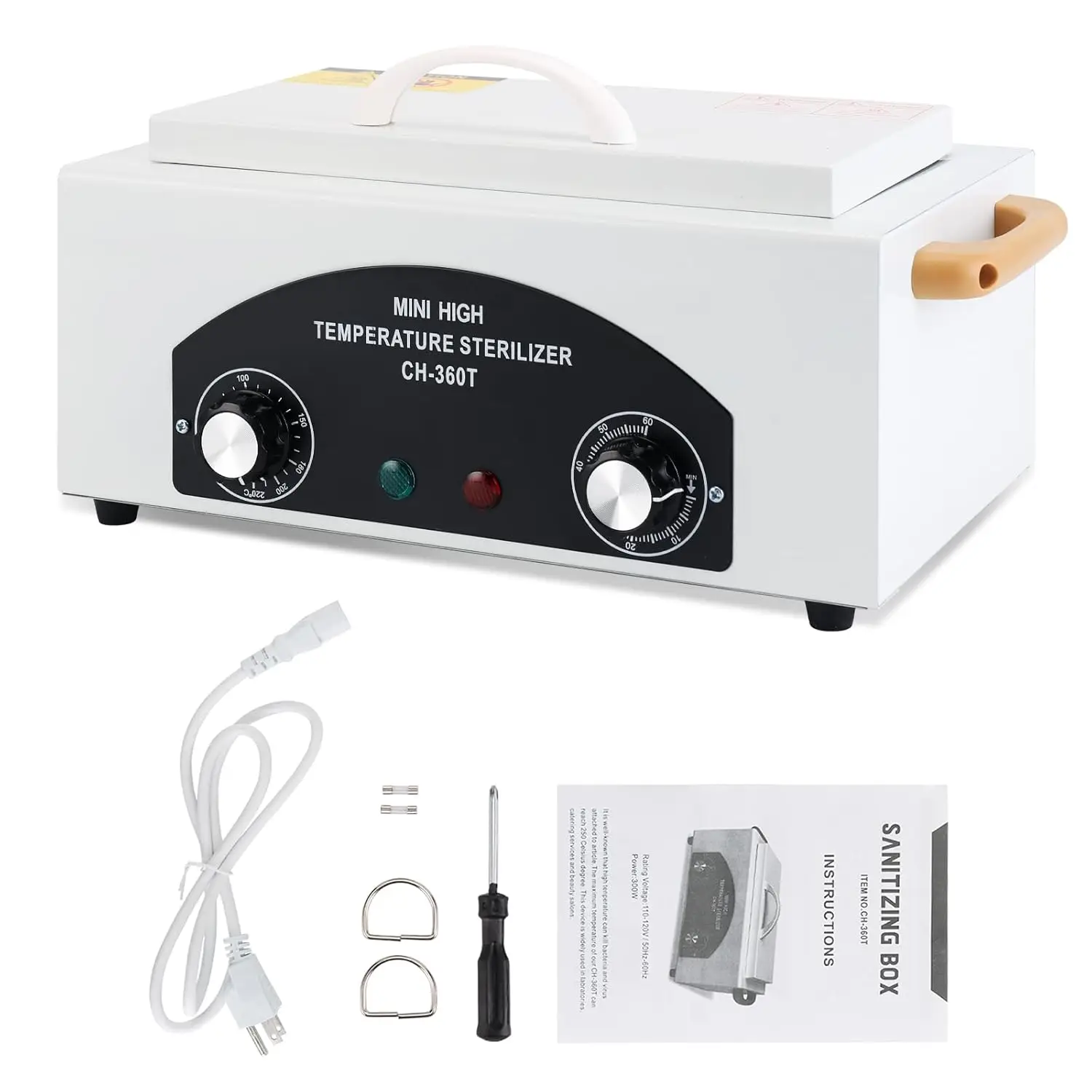 Mini High Temperature Autoclave Sterilizer 110V 300W 1.5L for Dental Nail Salon Tools with Timer