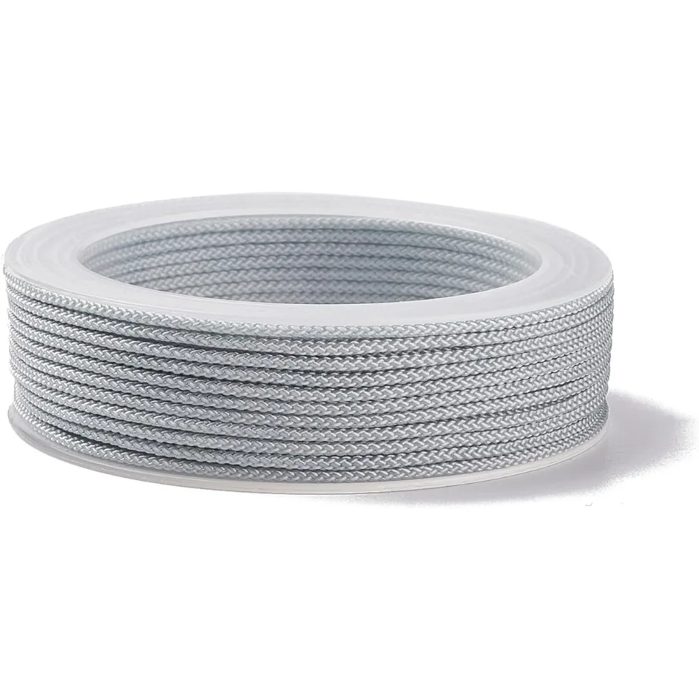 

Nylon Threads Dyed Knotting Cord for Chinese Knotting Crafts and Jewelry Making Silver 1.5mm 13.12 yards(12m)/roll