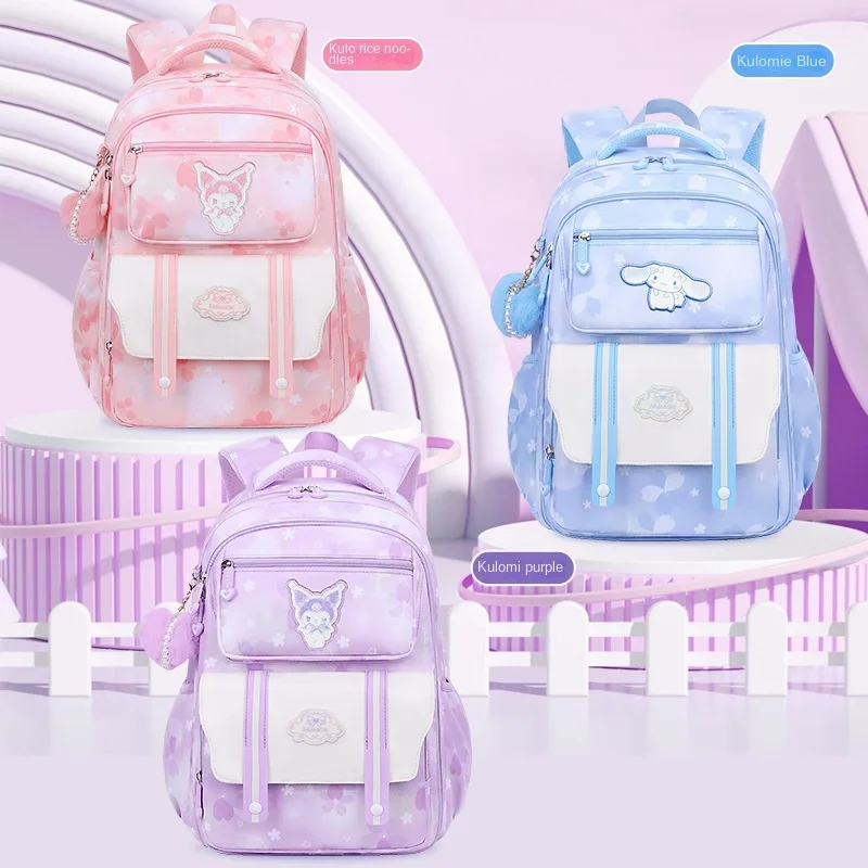 Sanrio Kulomi cute cartoon schoolbag jade cinnamon dog fresh print sweet color matching large capacity backpack