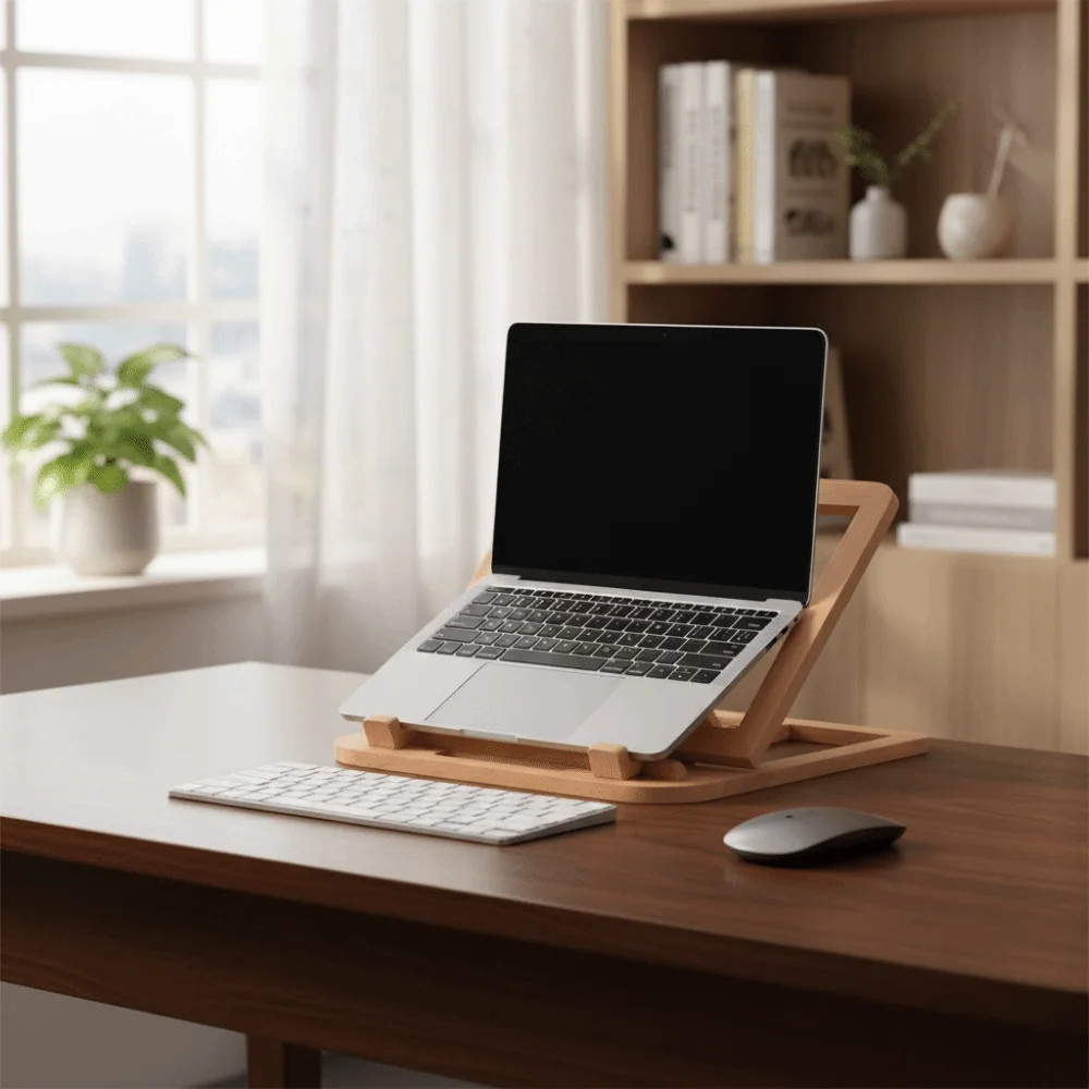 

Деревянная регулируемая подставка для чтения с теплоотводом, складная конструкция, подставка для ноутбука, вентиляционные отверстия, подставка для чтения, для использования на столе