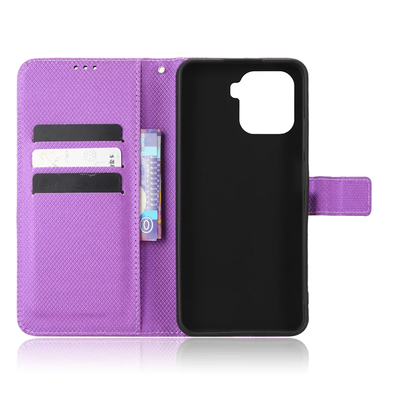 For Blackview OSCAL C80 Diamond Pattern PU Leather Wallet with Lanyard Holder Cover For Blackview Oscal C80 C 80 OscalC80 Bags