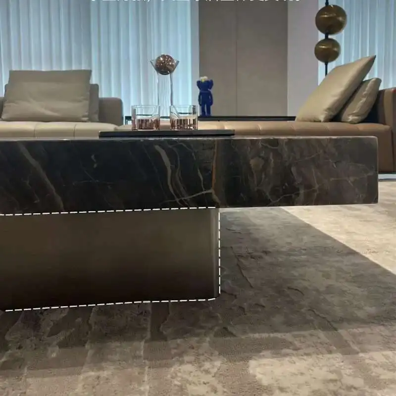 

Italian Minimalist Luxury Coffee Table Rock Slab Modern Japanese Simple Square Coffee Table Stores Meubles Lounge Furniture