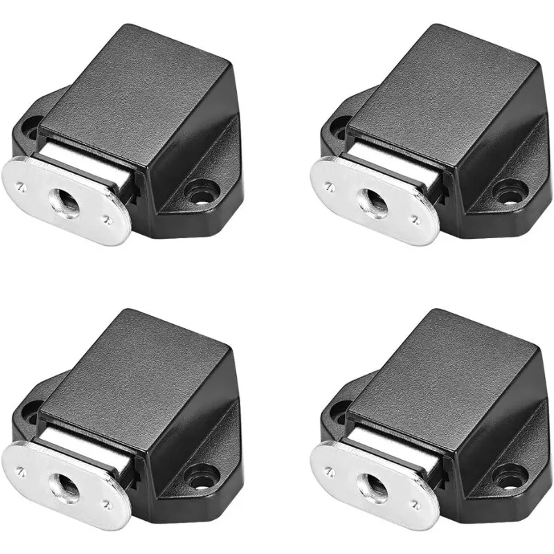 4pcs Touch Magnetic Latches Press Catch Latch for Cabinet Door Cupboard Black