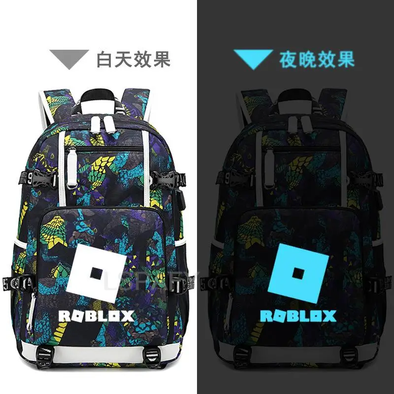 Hot ROBLOX Travel Backpack Teenagers USB Backpack Rucksack Harajuku Canvas School Bag Bagpack Schoolbag Bookbag