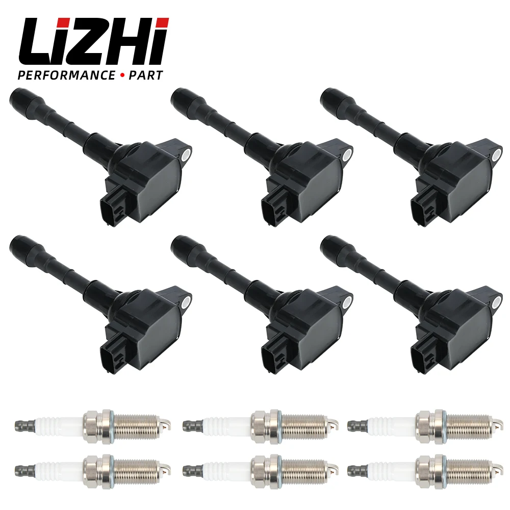 6PCS Ignition Coil with Iridium Spark Plug UF550 For Nissan Maxima Murano 3.5L  5C1727 22448JA10A 22448JA10C