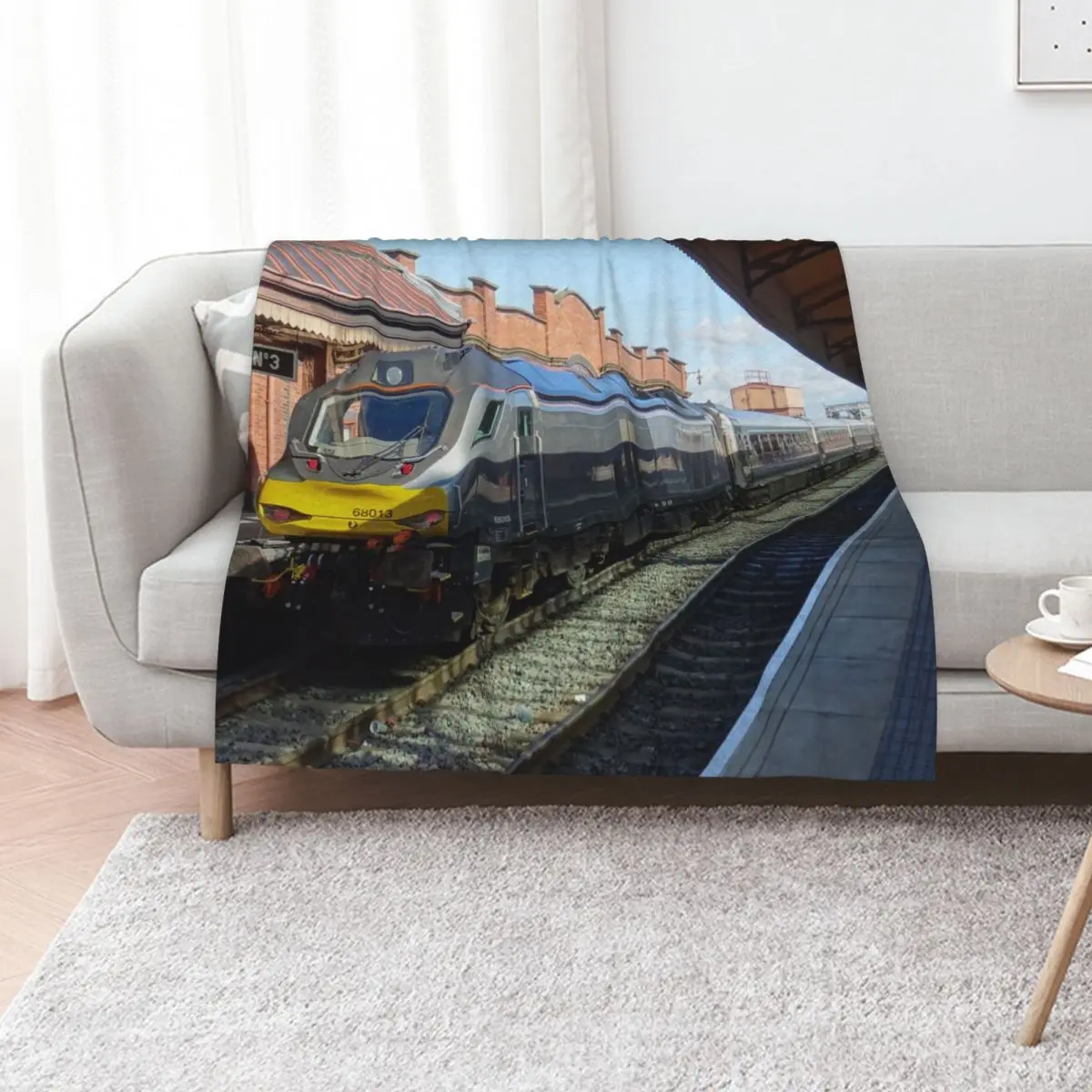 Chiltern Railway 68013 at Birmingham Moor Street Throw Blanket Picnic Thins Custom for babies Heavy Blankets