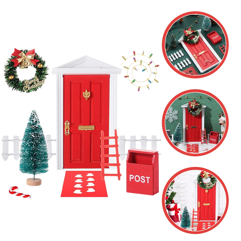 Christmas Decoration Kids DIY Toy Furniture Ornament Decorations Metal Door Model Child