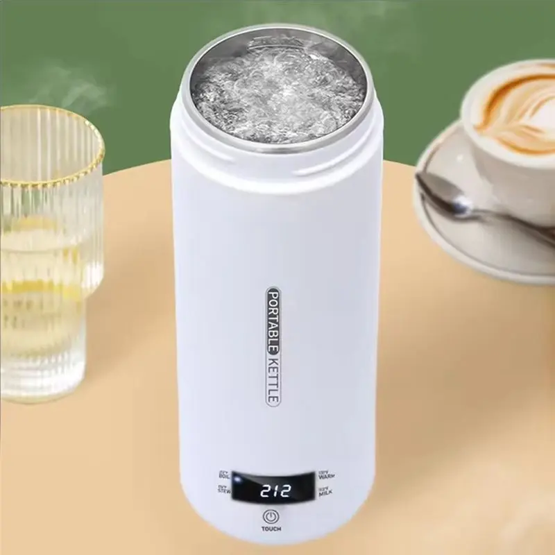 A70Z Fafa】4 Temperature Leakproof Portable Fast Water Boiling Bottle Portable 220V Hot Water Cup Lift Lid EU Plug