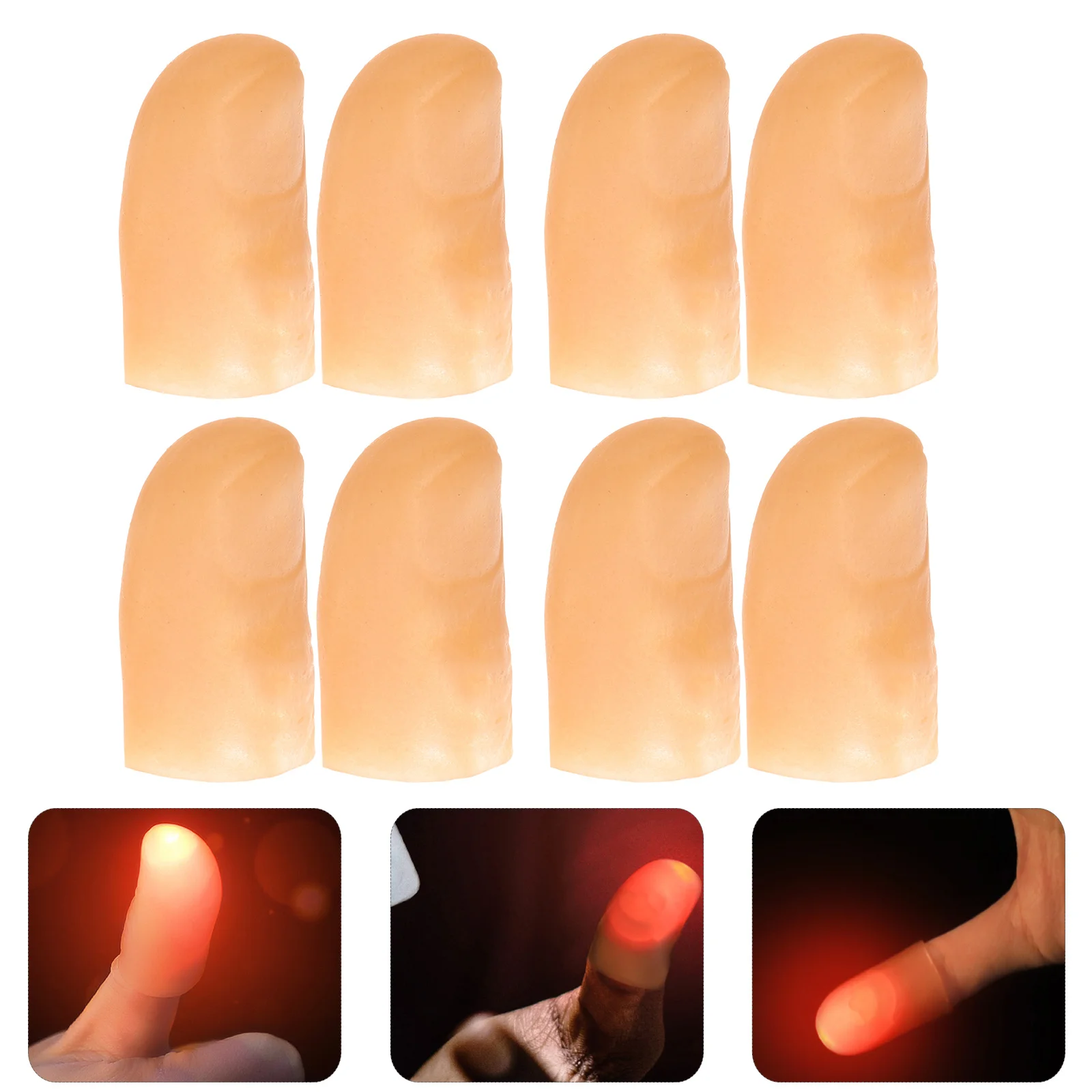 8 قطعة الإبهام السوبر مشرق وامض مصباح الاصبع للحزب الاطفال خدعة توهج عصا الجدة لعبة التبعي