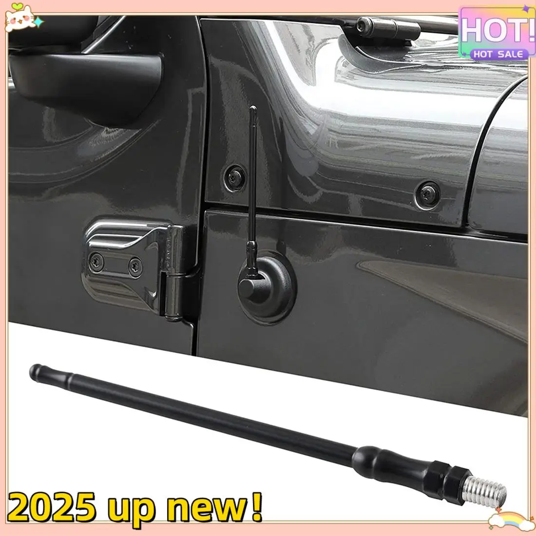 

Superior-Radio Antenna For Wrangler Flexible Metal Car Radio Antenna For Jeep Wrangler JK JKU JL JLU 2007-2020
