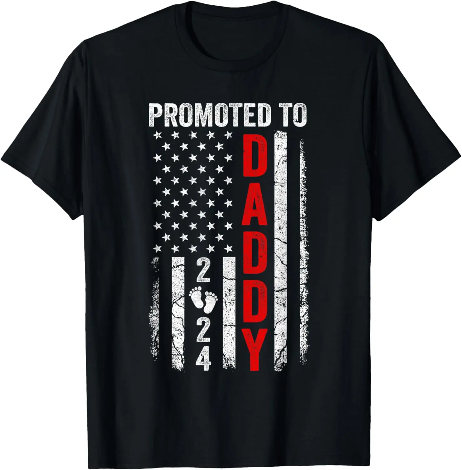 Patriotic Promoted To Daddy 2024 First Time New Dad T-Shirt