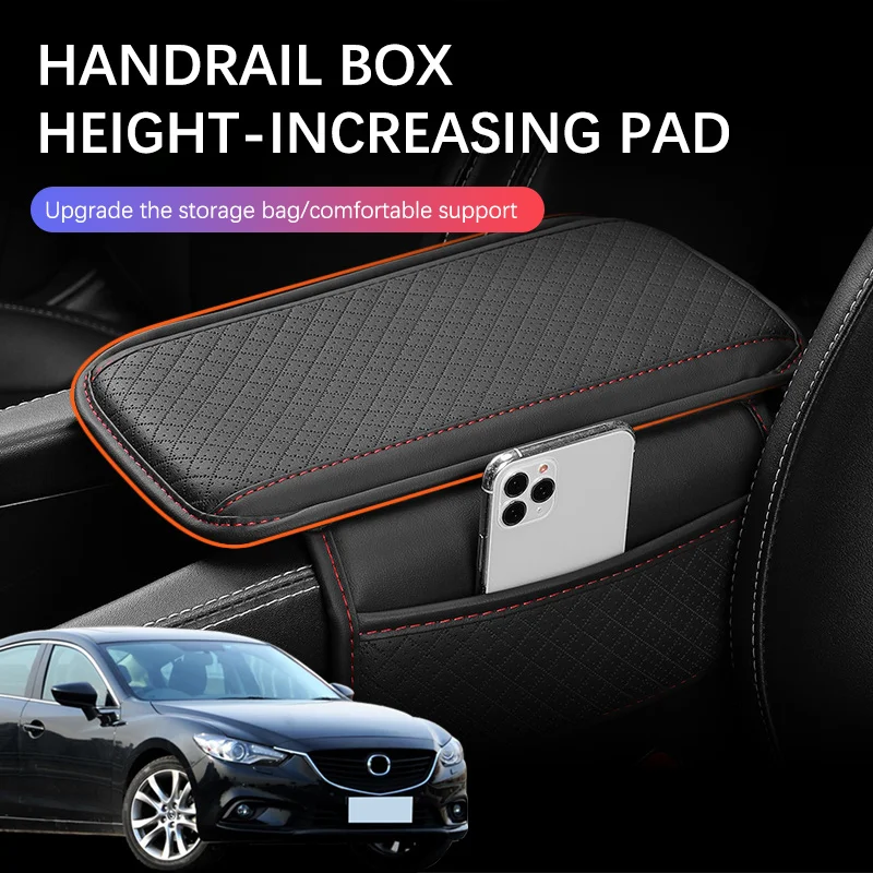 

Car Arm Rest Cushion Center Console Protection Cover Auto Armrest Box Pad Storage Pocket For Mazda 6 Atenza